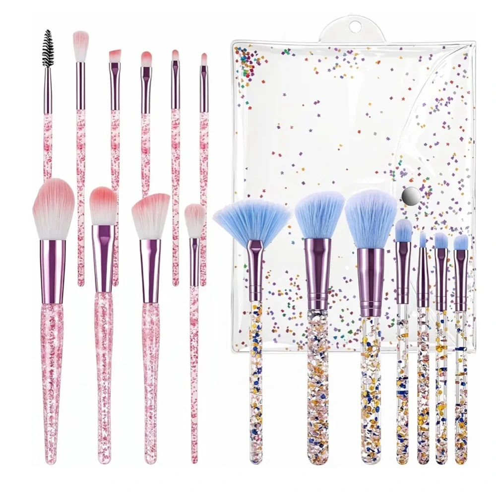 Glitter Makeup Brush Set with Case